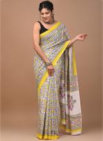 Cotton Multi Colour Casual Wear Printed Saree